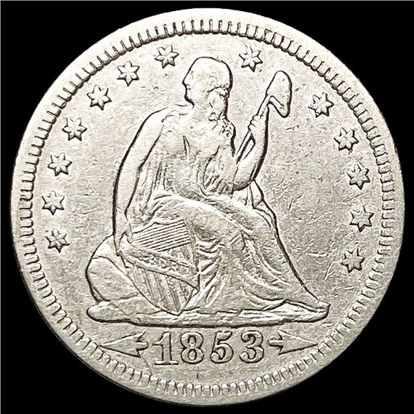 1853 Arrows Rays Seated Liberty Quarter CLOSELY UNCIRCULATED