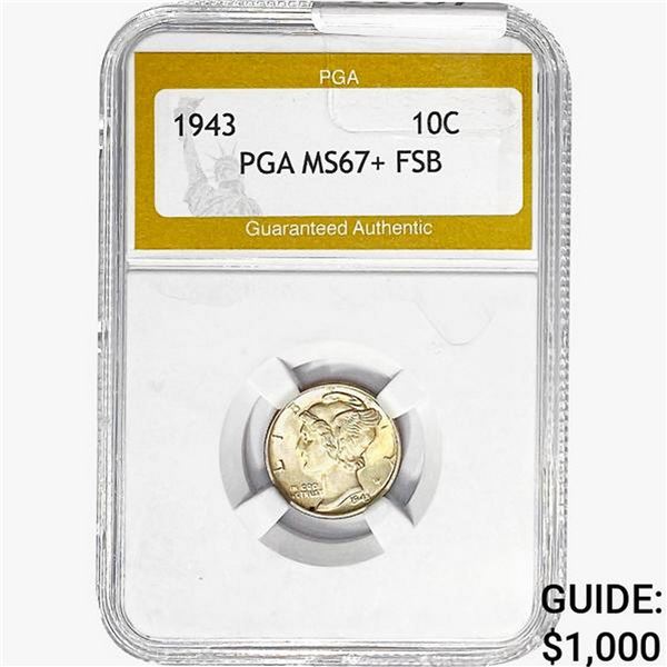 1943 Mercury Silver Dime PGA MS67+ FSB