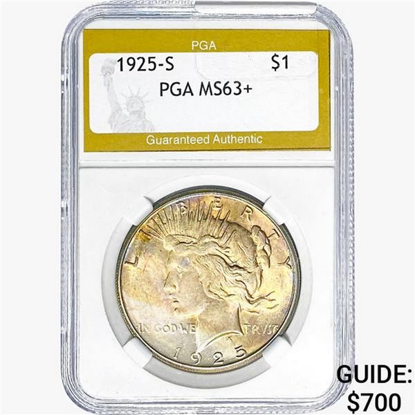 1925-S Silver Peace Dollar PGA MS63+