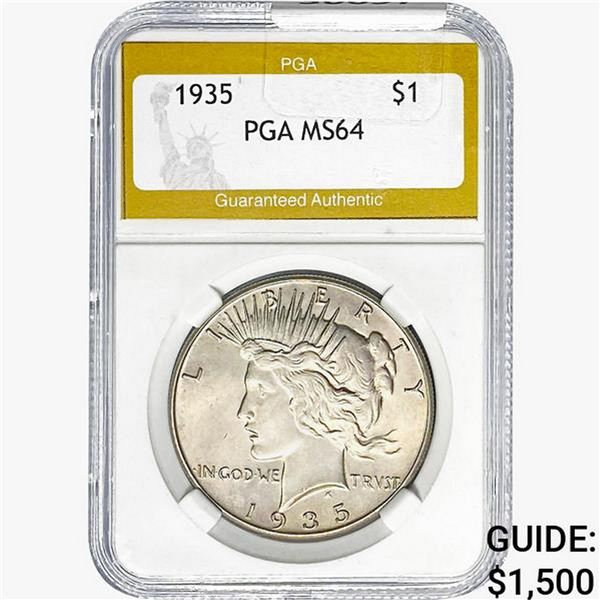 1935 Silver Peace Dollar PGA MS64