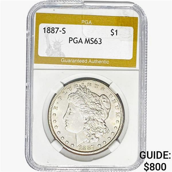 1887-S Morgan Silver Dollar PGA MS63