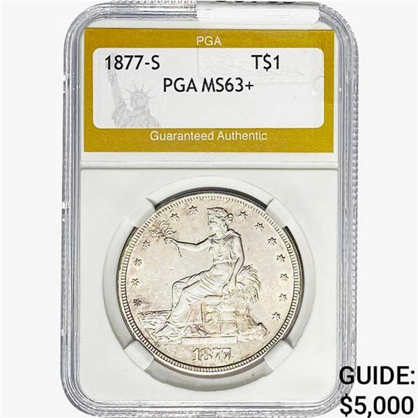 1877-S Silver Trade Dollar PGA MS63+
