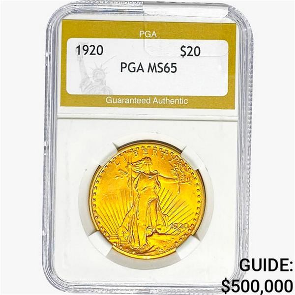 1920 $20 Gold Double Eagle PGA MS65+