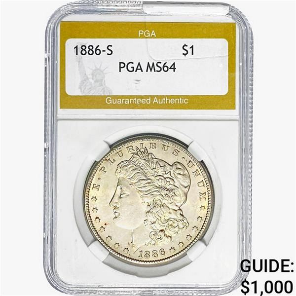 1886-S Morgan Silver Dollar PGA MS64