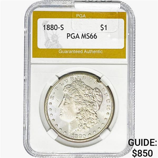 1880-S Morgan Silver Dollar PGA MS66