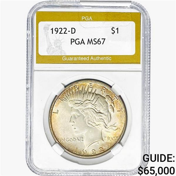 1922-D Silver Peace Dollar PGA MS67