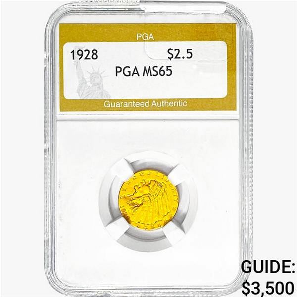 1928 $2.50 Gold Quarter Eagle PGA MS65