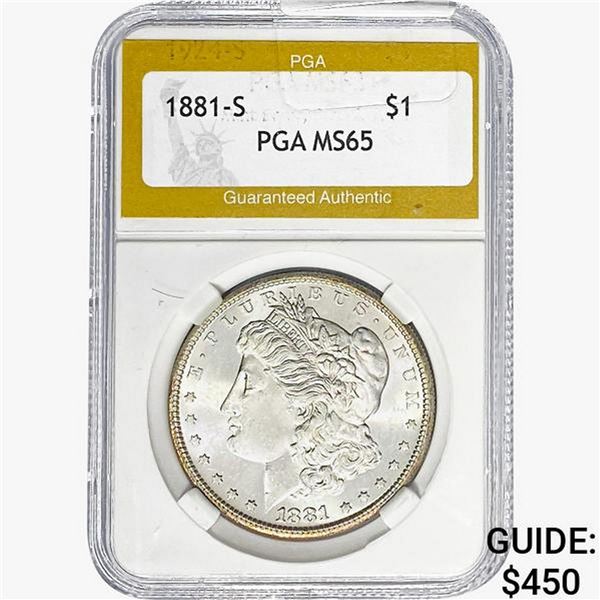 1881-S Morgan Silver Dollar PGA MS65