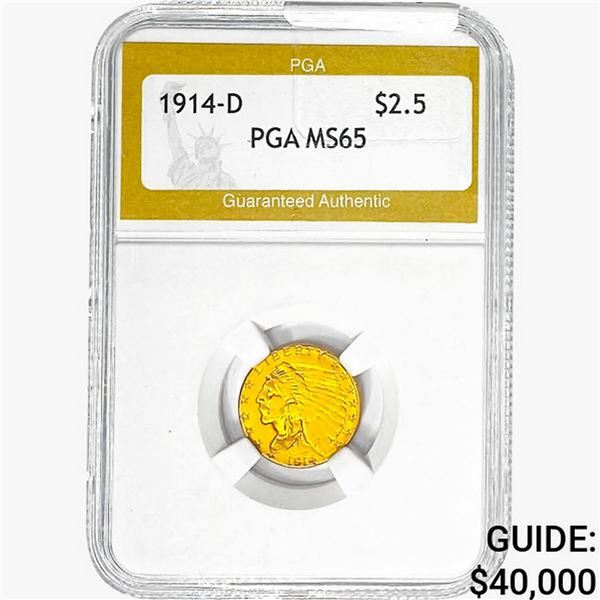 1914-D $2.50 Gold Quarter Eagle PGA MS65