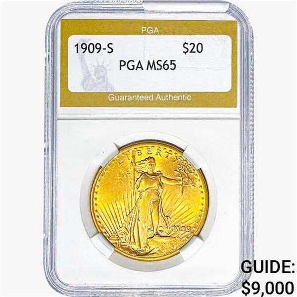 1909-S $20 Gold Double Eagle PGA MS65