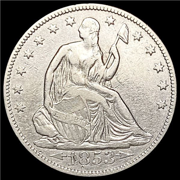 1853 Arrows Rays Seated Liberty Half Dollar CLOSELY UNCIRCULATED