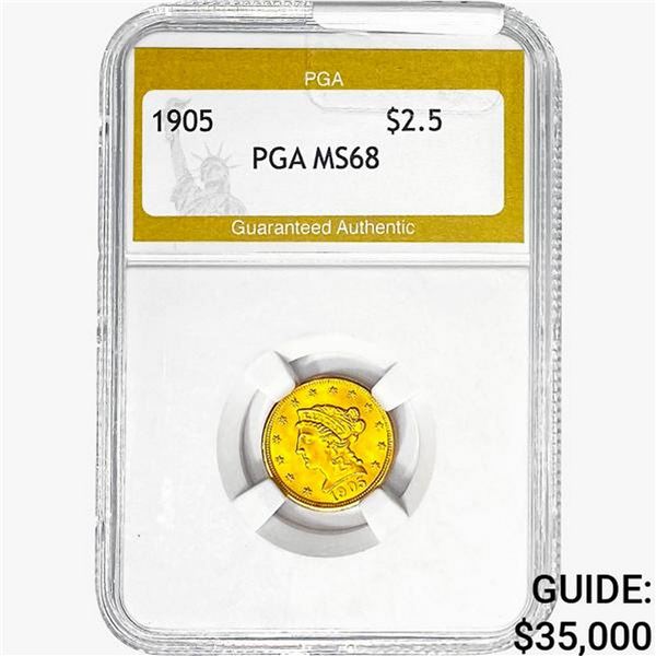 1905 $2.50 Gold Quarter Eagle PGA MS68