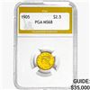 Image 1 : 1905 $2.50 Gold Quarter Eagle PGA MS68