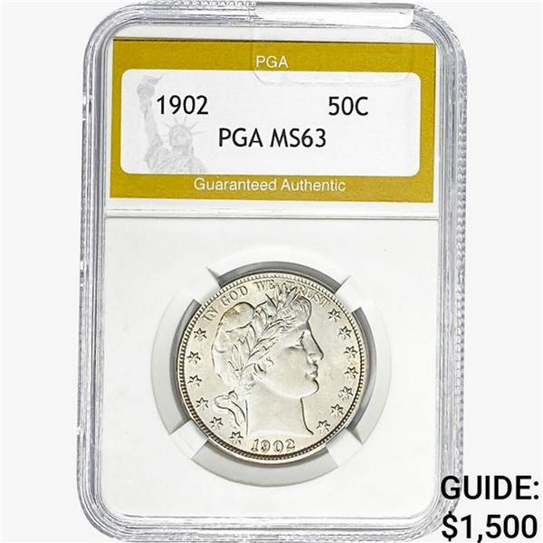 1902 Barber Half Dollar PGA MS63