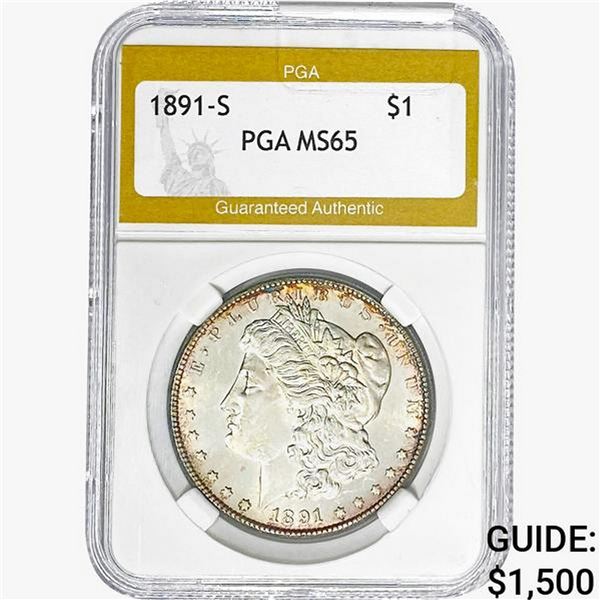 1891-S Morgan Silver Dollar PGA MS65