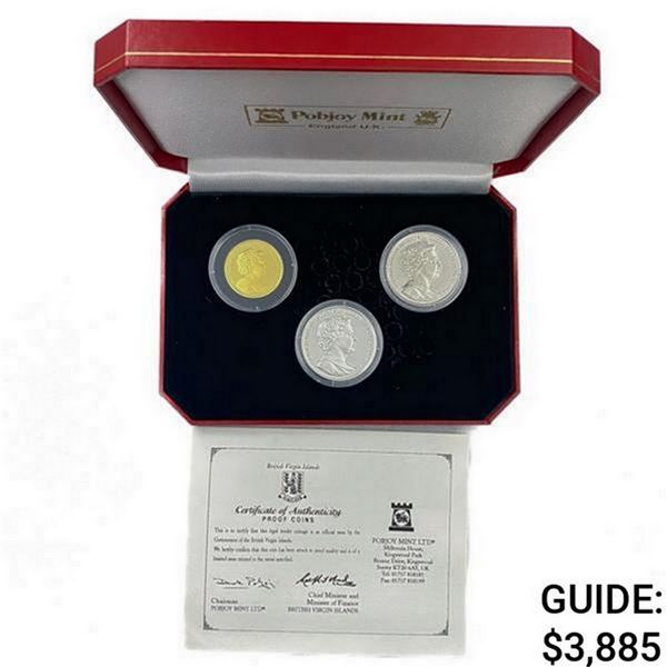 2002 UK Gold (1/2oz AGW) & Silver 9/11 Set (3 Coins)  GEMBU