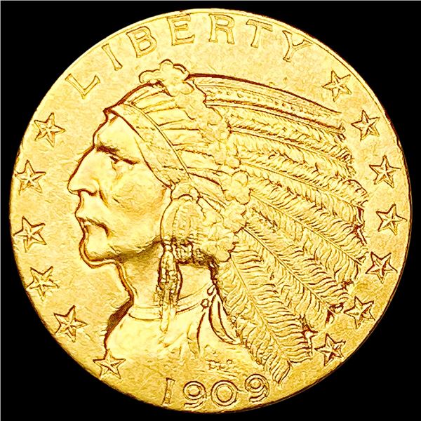 1909-D $5 Gold Half Eagle CLOSELY UNCIRCULATED