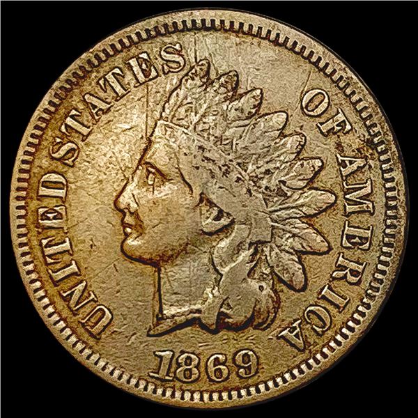 1869 Indian Head Cent NEARLY UNCIRCULATED