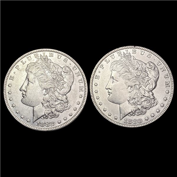 [2] 1880-O&1882-O Morgan Silver Dollar CLOSELY UNCIRCULATED