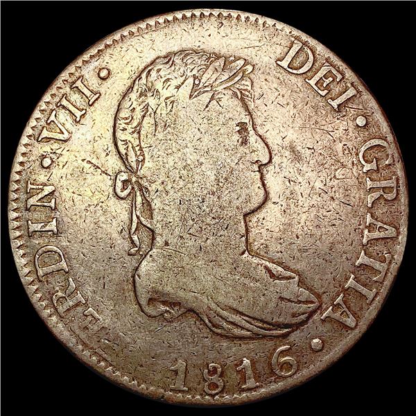 1816-M Bolivia 8 Reales Ferdinand VII Silver Coin LIGHTLY CIRCULATED