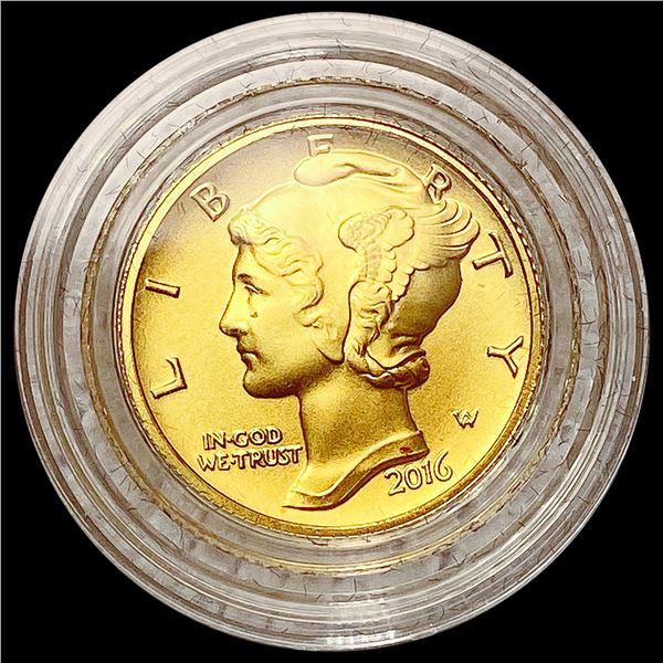 2016-W 0.10oz Gold Mercury Dime SUPERB GEM BU