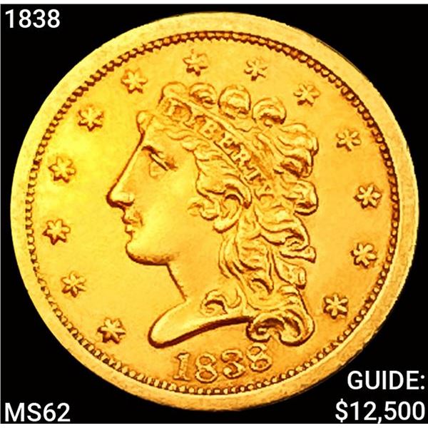 1838 $2.50 Gold Quarter Eagle UNCIRCULATED