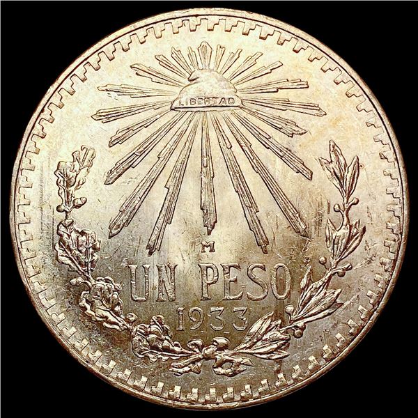 1933 Mexico 1 Peso CHOICE BU