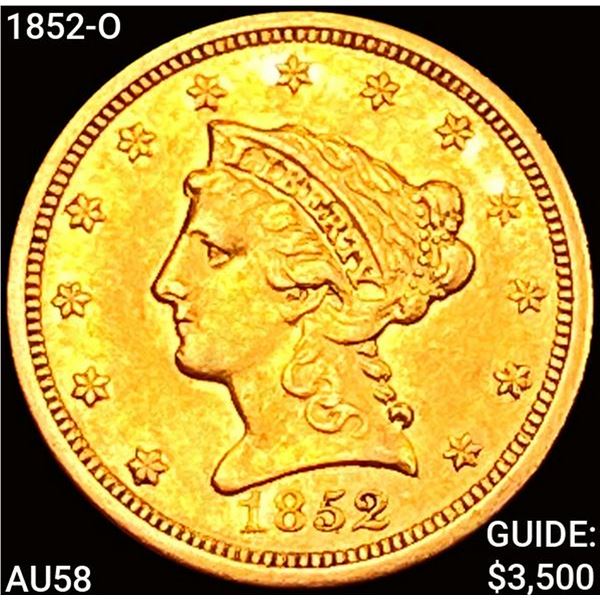 1852-O $2.50 Gold Quarter Eagle CHOICE AU