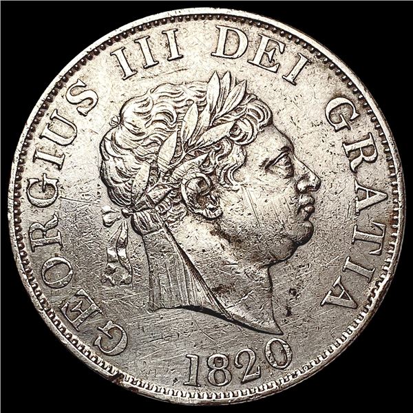 1820 UK George III Half Crown Coin LIGHTLY CIRCULATED