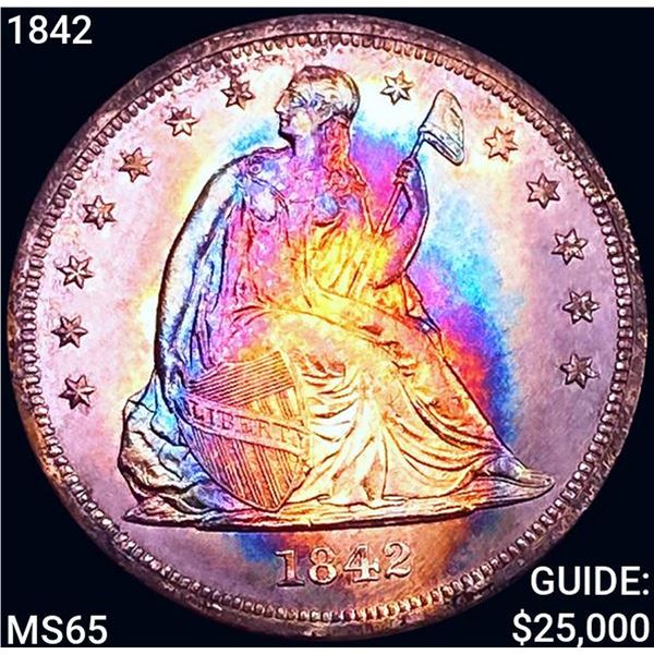 1842 Seated Liberty Dollar GEM BU