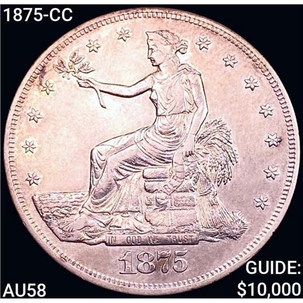 1875-CC Silver Trade Dollar CHOICE AU
