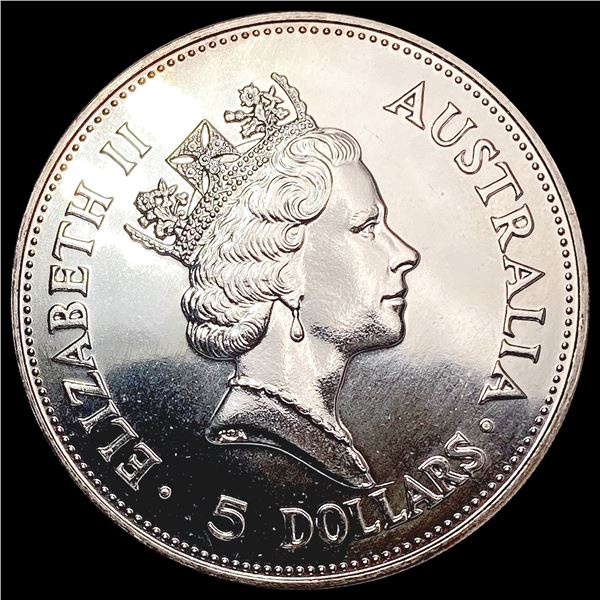 1990 10oz Silver Australia Coin $5 SUPERB GEM BU