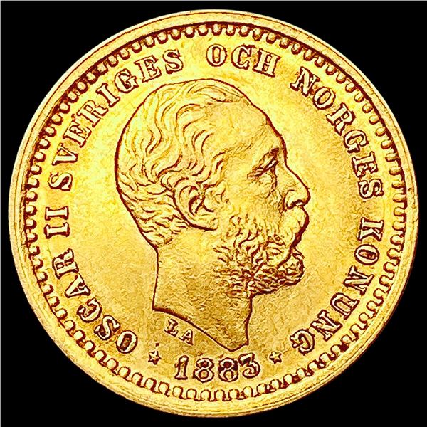 1883 Sweden 5 Kronor Gold Oscar II UNCIRCULATED