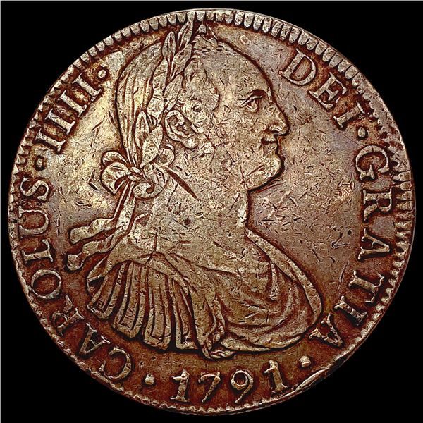 1791-M Bolivia 8 Reales Ferdinand VII Silver Coin NICELY CIRCULATED