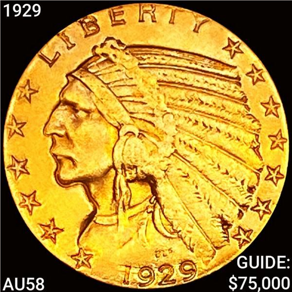 1929 $5 Gold Half Eagle CHOICE AU
