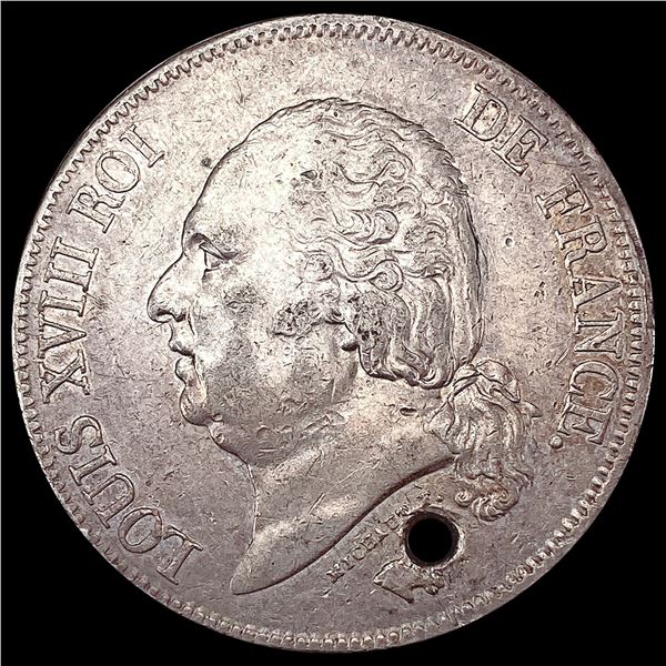 1823-A 0.90oz Silver 5 Francs Coin HIGH GRADE