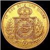 Image 2 : 1867 0.2643oz Gold Brazil 10000 Reis  NEARLY UNCIRCULATED