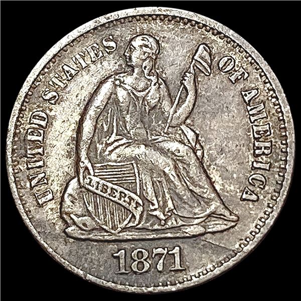 1871 S Seated Liberty Half Dime CLOSELY UNCIRCULATED