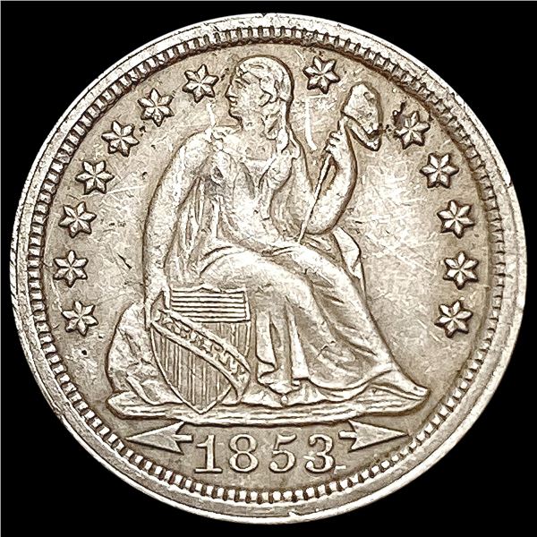 1853 Seated Liberty Half Dime CHOICE AU