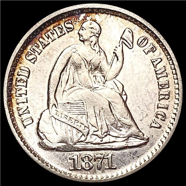 1871 Seated Liberty Half Dime HIGH GRADE
