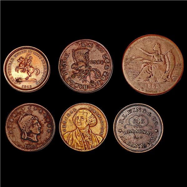 [6] 1863 Assorted U.S. Tokens HIGH GRADE