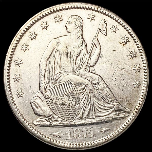1874 Arws Seated Liberty Half Dollar UNCIRCULATED