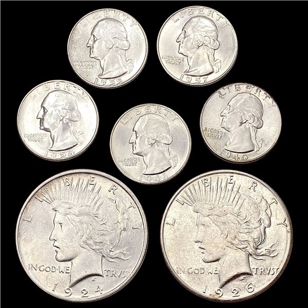 [7] 1924-1957 U.S. Silver Coinage HIGH GRADE