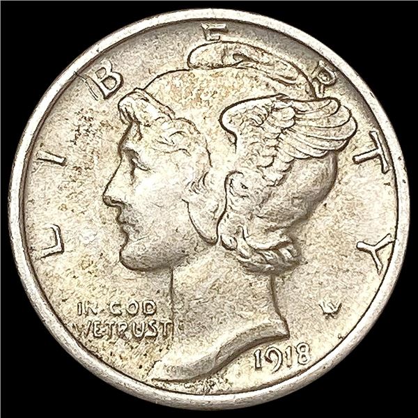 1918-D Mercury Dime CHOICE AU