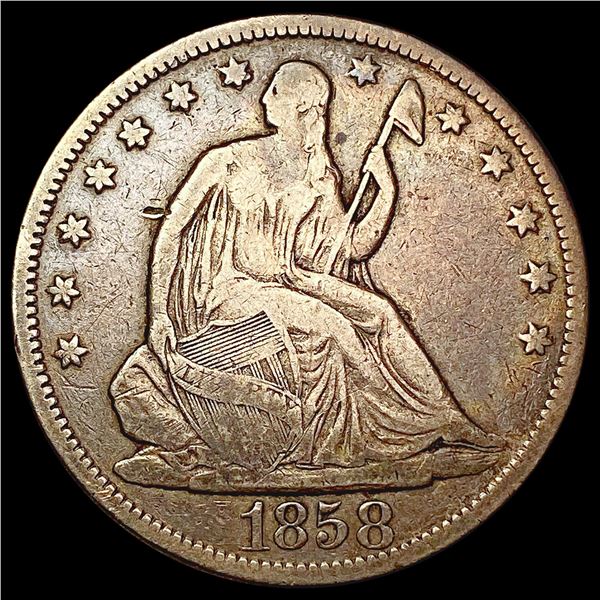 1858 Seated Liberty Half Dollar NICELY CIRCULATED