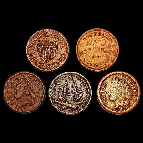 [5] 1863&1864 Assorted U.S. Tokens HIGH GRADE