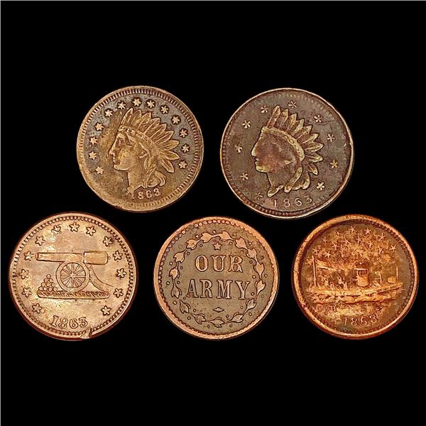 [5] 1863 U.S. World Tokens HIGH GRADE