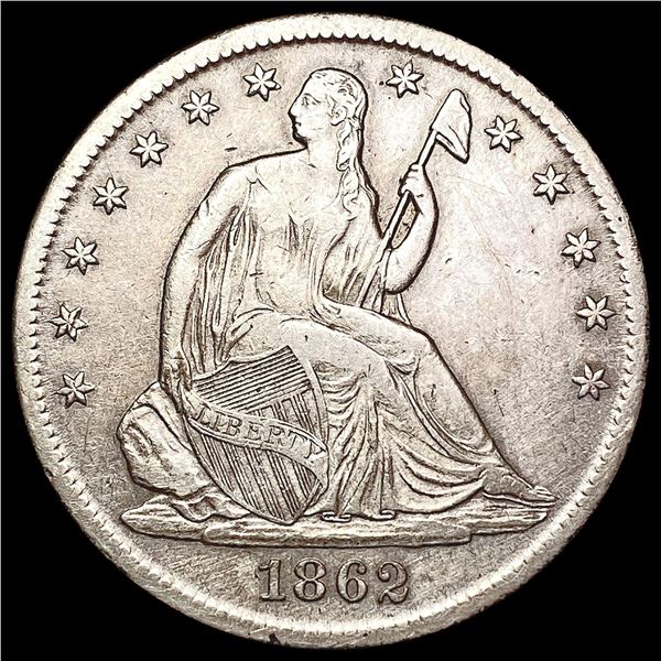 1862-S Seated Liberty Half Dollar CLOSELY UNCIRCULATED