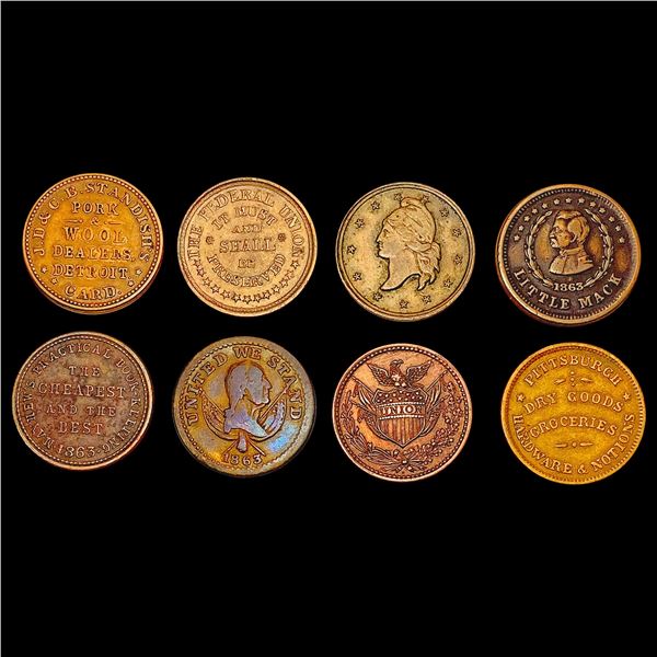 [8] 1863 Varied U.S. Tokens HIGH GRADE