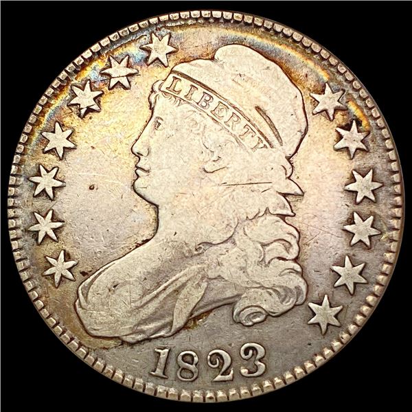 1823 Broken 3 O-101 Capped Bust Half Dollar NICELY CIRCULATED